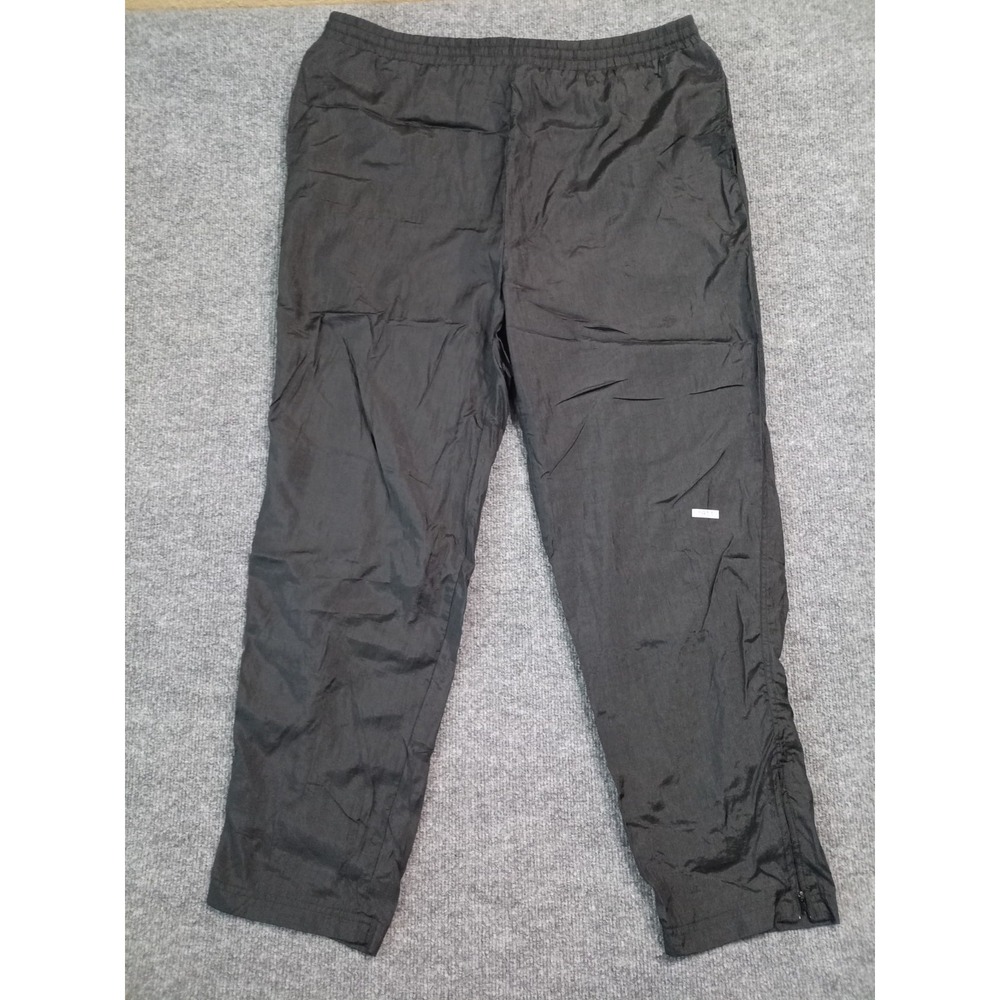 Mondi Womens Windbreaker Pants XL Black Nylon Lined Track Pants Zip Ankle